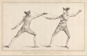Positie voor de garde in tierce en de slag van tierce door James Gwin