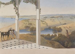 Holland Estate, St. Thomas in het Oosten, Uitzicht vanaf het Veranderingshuis door James Hakewill