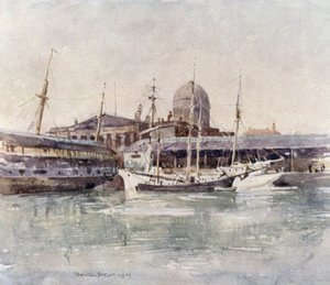 Douanehuis vanaf de Salthouse Dock door James Hamilton Hay