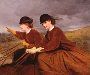 Op de Downs - Twee dames rijden zijwaarts