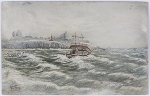 Stranding van de Beloy van Littlehampton en verlies van de reddingsbootbemanning van de Tyne door James Henry Cleet
