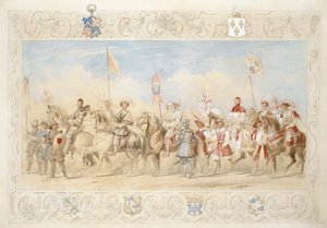 Walter Little Gilmour Esq., De Zwarte Ridder en Hon. Edward Stafford Jerningham, Ridder van de Zwaan door James Henry Nixon