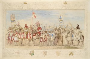 William Earl of Craven, Ridder van de Griffin en Henry de la Poer Beresford, markies van Waterford, Ridder van de Draak, 1839 door James Henry Nixon
