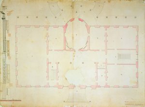 Plan van het Presidentenhuis, Washington, 1792 door James Hoban