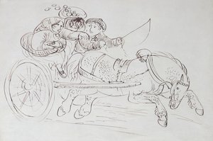 Koppel in een wagen getrokken door een paard door James Howe