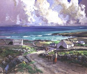 Atlantische Oceaan vanaf de Bloody Foreland, Devon door James Humbert Craig