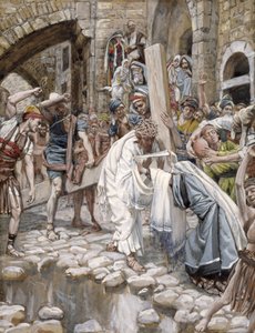 Een heilige vrouw veegt het gezicht van Jezus af, illustratie voor Het leven van Christus door James Jacques Joseph Tissot