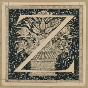Hoofdletter Z, illustratie uit Het Leven van Onze Heer Jezus Christus