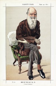 Charles Darwin, Men of the Day, No. 33, Natuurlijke Selectie, uit Vanity Fair, uitgegeven 1871 door James Jacques Joseph Tissot