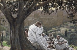 Christus voorspelt de vernietiging van de tempel, illustratie voor Het Leven van Christus