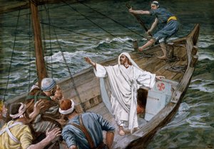 Christus kalmeert de storm, illustratie voor Het leven van Christus, ca. 1886-94