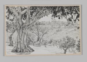 Halverwege de Olijfberg, illustratie uit Het Leven van Onze Heer Jezus Christus door James Jacques Joseph Tissot