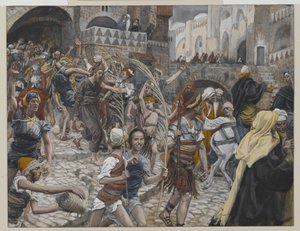 Jezus Geleid van Kajafas naar Pilatus, illustratie uit Het Leven van Onze Heer Jezus Christus, 1886-94 door James Jacques Joseph Tissot