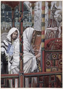 Jezus onderwijst in de synagoge, illustratie voor Het Leven van Christus door James Jacques Joseph Tissot