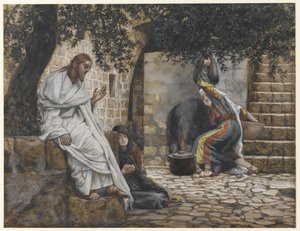 Maria Magdalena aan de voeten van Jezus door James Jacques Joseph Tissot