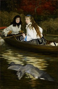 Op de Theems, een Reiger, c.1871-72 door James Jacques Joseph Tissot