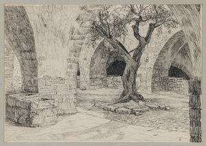 Bijgebouw van het Armeense Klooster, Jeruzalem, illustratie uit Het Leven van Onze Heer Jezus Christus door James Jacques Joseph Tissot