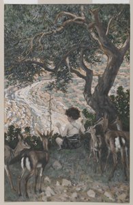 De kindertijd van Sint Johannes de Doper, illustratie uit Het leven van onze Heer Jezus Christus door James Jacques Joseph Tissot