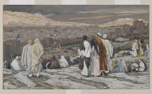 De Discipelen Hebben Hun Schuilplaats Verlaten en Kijken van Verre in Agonie, illustratie uit Het Leven van Onze Heer Jezus Christus, 1886-94 door James Jacques Joseph Tissot