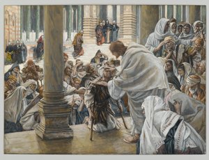De genezing van de lamme in de tempel, illustratie voor Het Leven van Christus door James Jacques Joseph Tissot