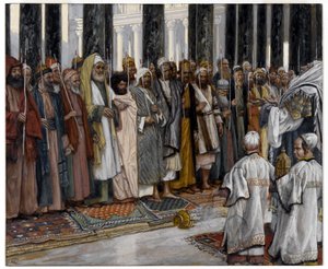 De beproeving van de vrijers van de Heilige Maagd, illustratie voor Het leven van Christus door James Jacques Joseph Tissot