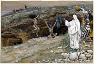 De twee mannen bezeten door onreine geesten, illustratie voor Het leven van Christus