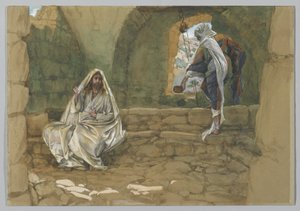 De vrouw van Samaria bij de bron, illustratie uit Het leven van onze Heer Jezus Christus door James Jacques Joseph Tissot