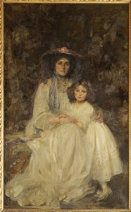 Lady Dickson-Poynder en haar dochter Joan, ca. 1905 door James Jebusa Shannon