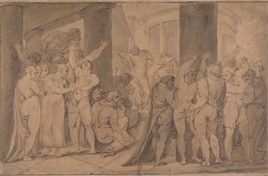 Het lichaam van Lucretia tentoongesteld aan de Romeinen door James Jefferys