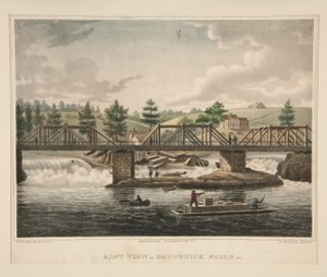 Oostelijk Uitzicht op Brunswick Falls, Me.
