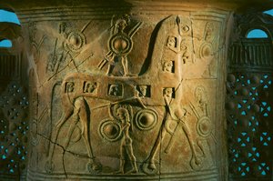 Trojaans paard op zevende eeuw v.Chr. amphora uit Mykonos toont de vroegst bekende... door James L Stanfield