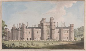 Herstmonceux Castle, East Sussex: zuidwestelijk uitzicht door James Lambert  of Lewes