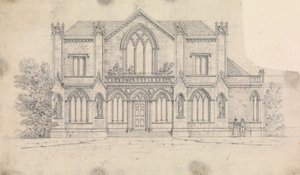 Voorbereidende tekening voor Ontwerp 16, Plaat 12 van Een verzameling ontwerpen voor landelijke toevluchtsoorden door James Malton