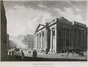 De Royal Exchange (nu City Hall), Cork Hill, Dublin door James Malton