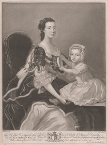 De Eerwaarde Catherine Compton..., Gravin van Egmont..., met Master Charles Perceval haar oudste zoon door James McArdell
