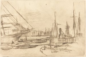 Een Schets van Billingsgate door James Abbott McNeill Whistler