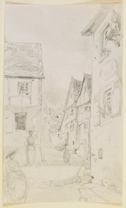 Straatscène door James Abbott McNeill Whistler