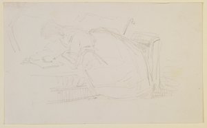 Een Meisje Liggend op een Bank, Lezend door James Abbott McNeill Whistler