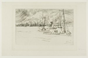 Amsterdam, vanaf het Tolhuis door James Abbott McNeill Whistler