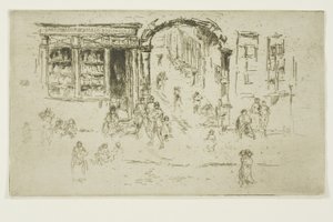 Boogpoort, Brussel door James Abbott McNeill Whistler