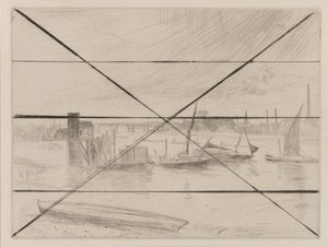 Battersea Dageraad (Cadogan Pier) door James Abbott McNeill Whistler