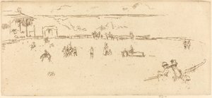 Bokkend paard door James Abbott McNeill Whistler
