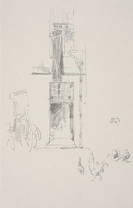 Hanekammen en hennen, Hôtel Colbert door James Abbott McNeill Whistler
