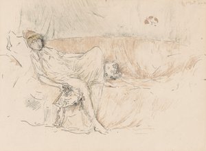 Geklede figuur, liggend door James Abbott McNeill Whistler