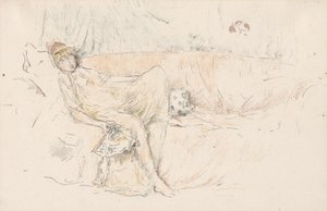 Gedrapeerde figuur, liggend door James McNeill Whistler