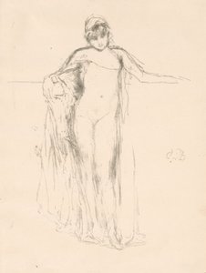 Gedrapeerd model, staand
