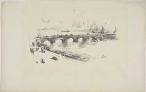 Avond, Little Waterloo Bridge door James Abbott McNeill Whistler