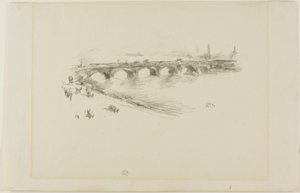 Avond, Kleine Waterloo-brug door James Abbott McNeill Whistler