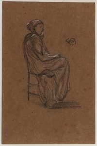 Zittende vrouwelijke figuur