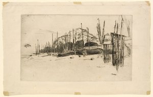 Vissersboten, Hastings door James Abbott McNeill Whistler